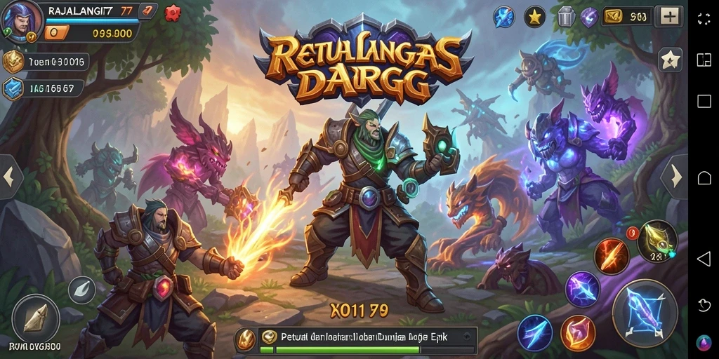 Tampilan gameplay seru dari RAJALANGIT77 dengan aksi pertempuran yang menegangkan.